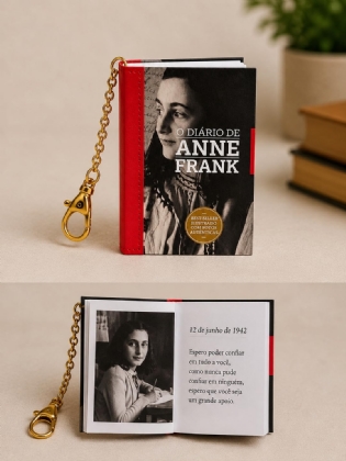 Book Charm - O Diário de Anne Frank - Livro chaveiro