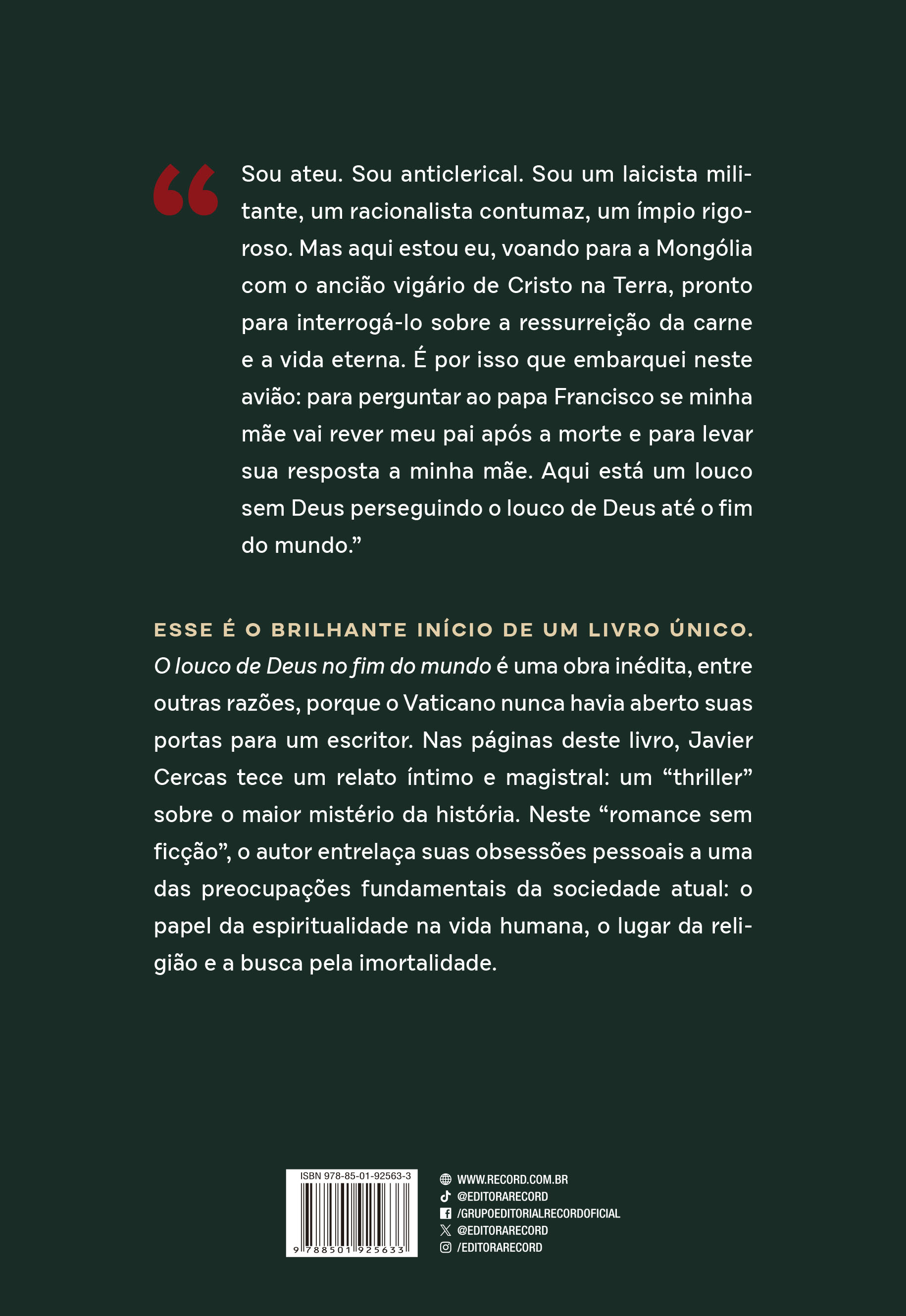 O louco de Deus no fim do mundo