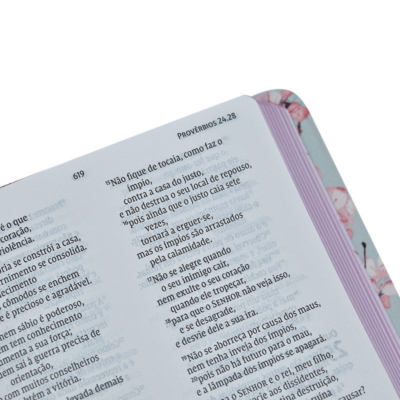 Bíblia NVI, Flexível, Tecido, Cerejeira, Leitura Perfeita